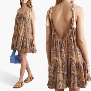 Ulla Johnson Trula Tiered Voile Mini Dress Oleander Flowy Trapeze XS Preowned